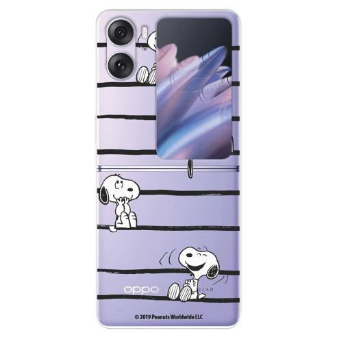 Funda para Oppo Find N2 Flip Oficial de Peanuts Snoopy rayas - Snoopy