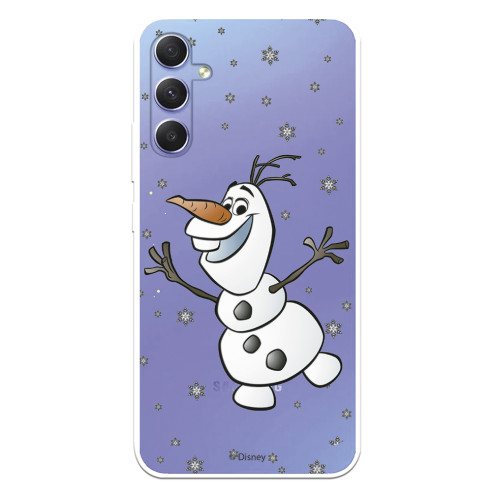 Funda para Samsung Galaxy A34 5G Oficial de Disney Olaf Transparente - Frozen