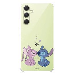 Funda para Samsung Galaxy A54 5G Oficial de Disney Angel & Stitch Beso - Lilo & Stitch