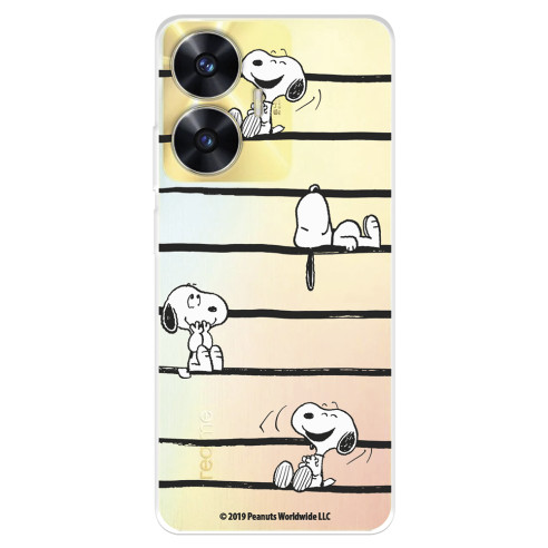 Funda para Realme C55 Oficial de Peanuts Snoopy rayas - Snoopy