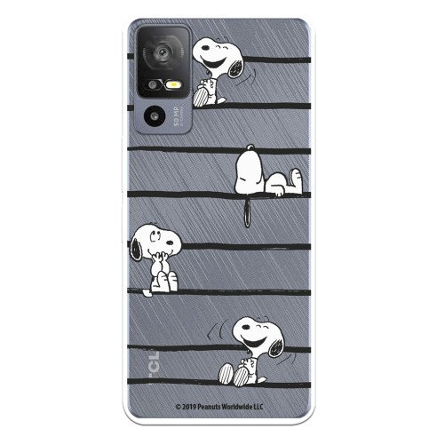 Funda para TCL 40R 5G Oficial de Peanuts Snoopy rayas - Snoopy