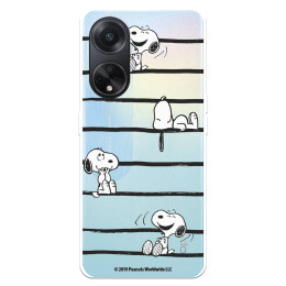 Funda para Oppo A98 5G Oficial de Peanuts Snoopy rayas - Snoopy