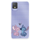 Funda para TCL 403 Oficial de Disney Angel & Stitch Beso - Lilo & Stitch