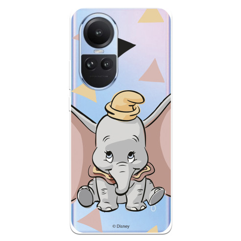 Funda para Oppo Reno10 Oficial de Disney Dumbo Silueta Transparente - Dumbo