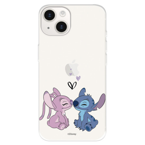 Funda para iPhone 15 Oficial de Disney Angel & Stitch Beso - Lilo & Stitch