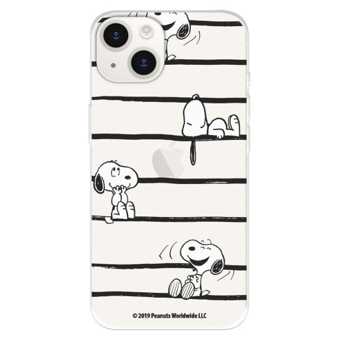 Funda para iPhone 15 Oficial de Peanuts Snoopy rayas - Snoopy