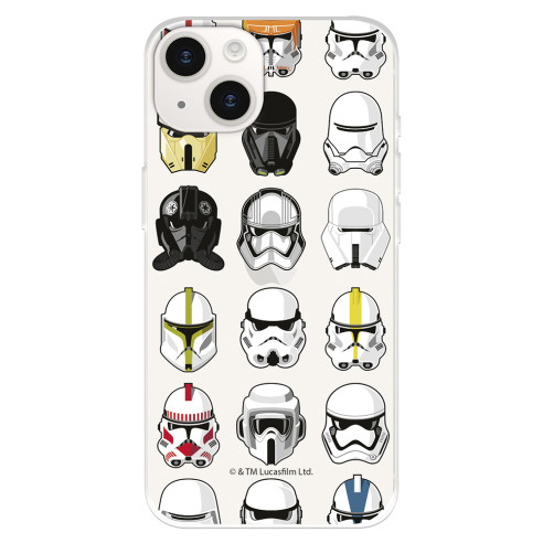 Funda para iPhone 15 Oficial de Star Wars Patrón Cascos - Star Wars