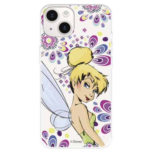 Funda para iPhone 15 Plus Oficial de Disney Campanilla Flores - Peter Pan