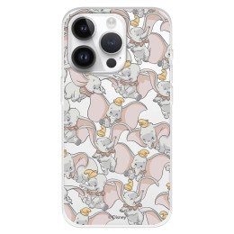 Funda para iPhone 15 Pro Oficial de Disney Dumbo Siluetas Transparente - Dumbo