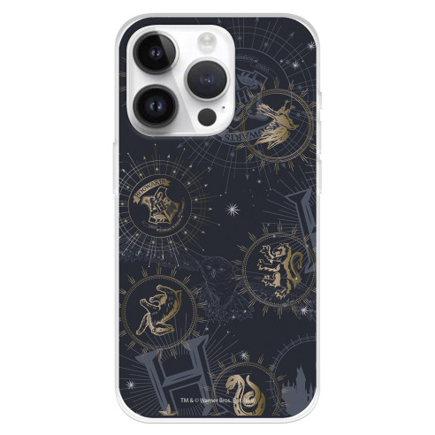 Funda para iPhone 15 Pro Oficial de Harry Potter Insignias Constelaciones - Harry Potter