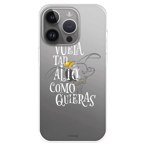 Funda para iPhone 15 Pro Max Oficial de Disney Dumbo Vuela tan Alto - Dumbo