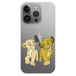 Funda para iPhone 15 Pro Max Oficial de Disney Simba y Nala Mirada Complice - El Rey León