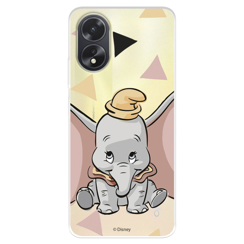 Funda para Oppo A38 Oficial de Disney Dumbo Silueta Transparente - Dumbo