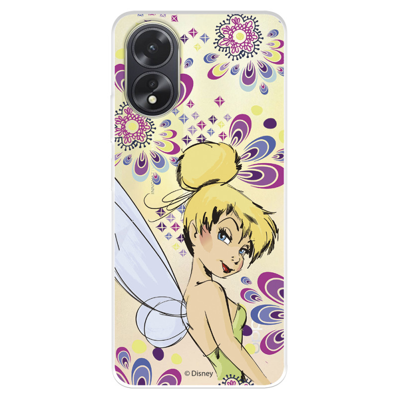 Funda para Oppo A38 Oficial de Disney Campanilla Flores - Peter Pan