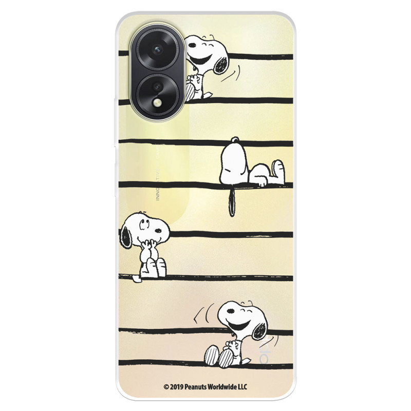 Funda para Oppo A38 Oficial de Peanuts Snoopy rayas - Snoopy