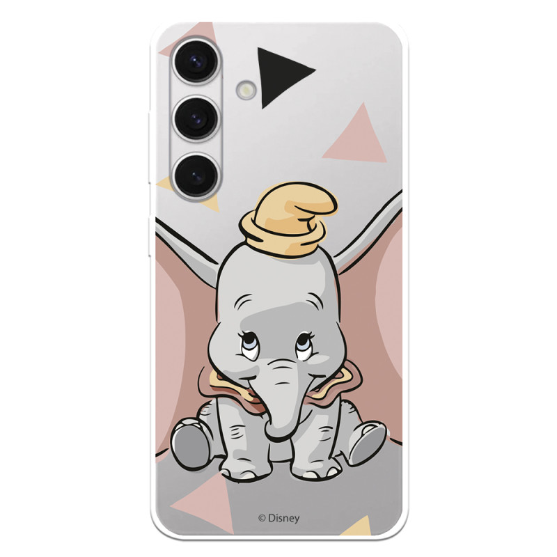 Funda para Samsung Galaxy S24 Oficial de Disney Dumbo Silueta Transparente - Dumbo