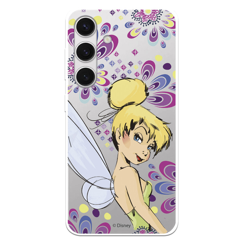 Funda para Samsung Galaxy S24 Oficial de Disney Campanilla Flores - Peter Pan