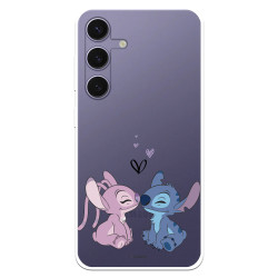 Funda para Samsung Galaxy S24 Plus Oficial de Disney Angel & Stitch Beso - Lilo & Stitch