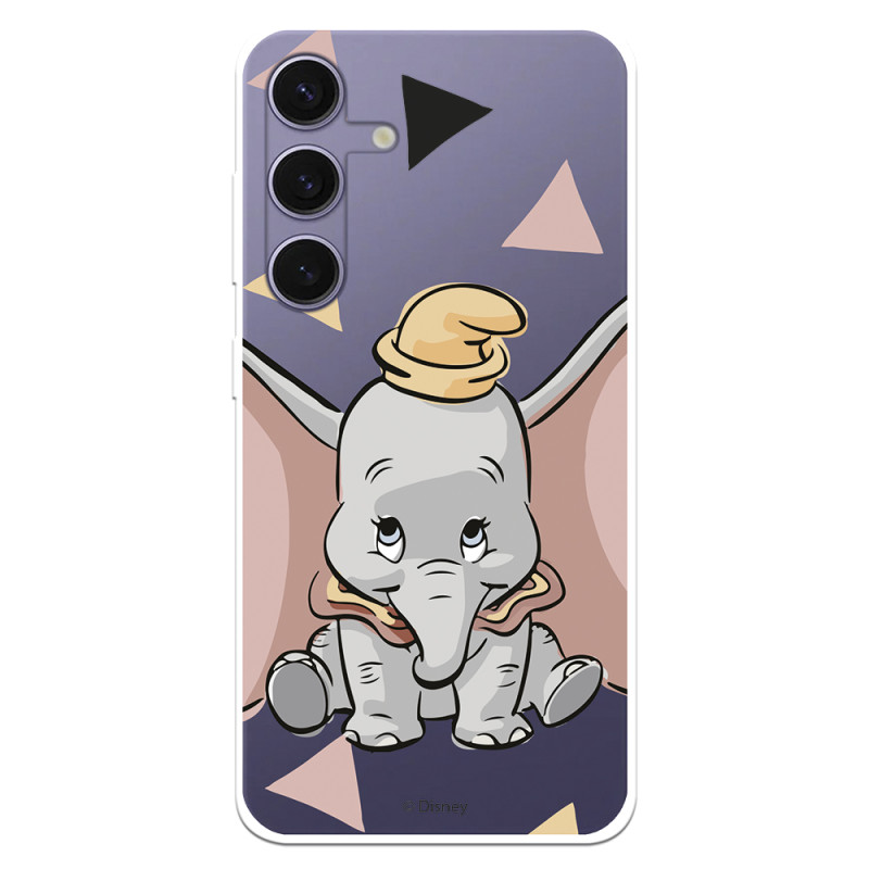 Funda para Samsung Galaxy S24 Plus Oficial de Disney Dumbo Silueta Transparente - Dumbo