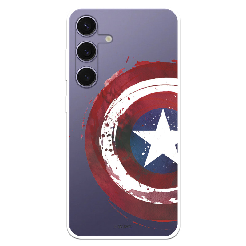 Funda para Samsung Galaxy S24 Plus Oficial de Marvel Capitán América Escudo Transparente - Marvel