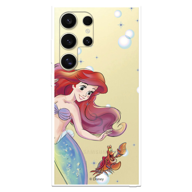 Funda para Samsung Galaxy S24 Ultra Oficial de Disney Ariel y Sebastián Burbujas - La Sirenita