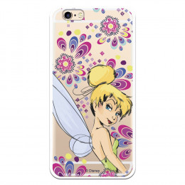 Carcasa Oficial Disney Campanilla Flores Transparente para iPhone 6S - Peter Pan- La Casa de las Carcasas