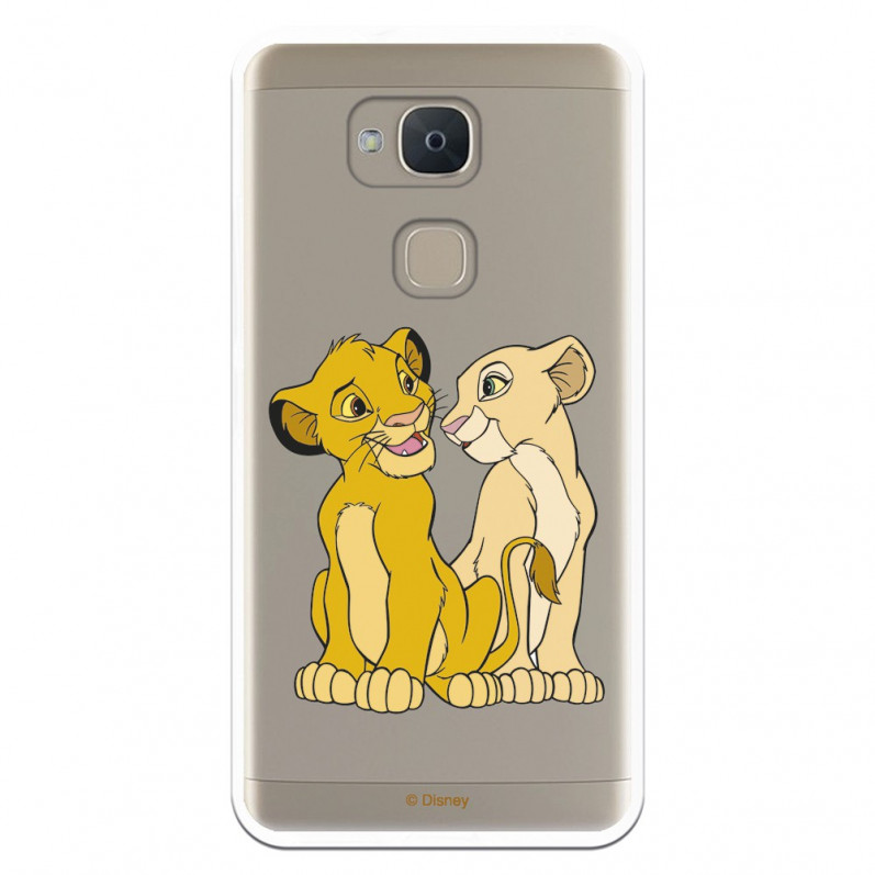 Carcasa Oficial Disney Simba y Nala transparente para BQ Aquaris V - El Rey León- La Casa de las Carcasas