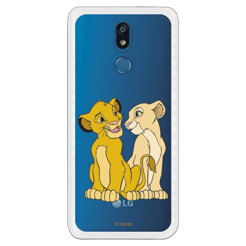 Carcasa Oficial Disney Simba y Nala transparente para Lg K40 - El Rey León- La Casa de las Carcasas