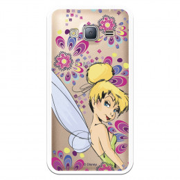 Carcasa Oficial Disney Campanilla Flores Transparente para Samsung Galaxy J3 - Peter Pan- La Casa de las Carcasas