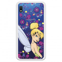 Carcasa Oficial Disney Campanilla Flores Transparente para Samsung Galaxy A10 - Peter Pan- La Casa de las Carcasas