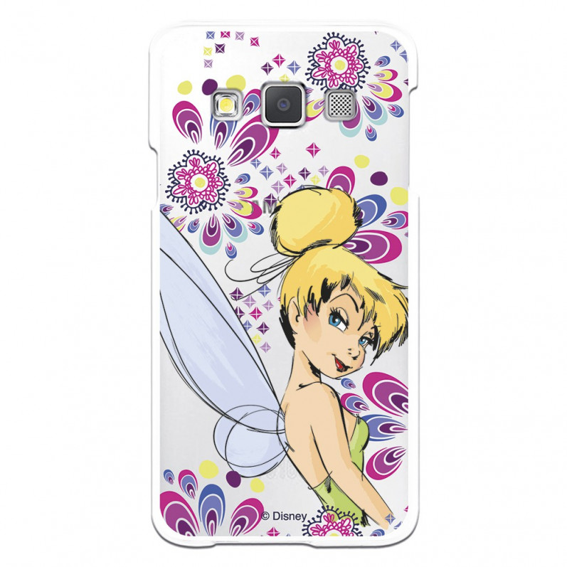 Carcasa Oficial Disney Campanilla Flores Transparente para Samsung Galaxy A3 - Peter Pan- La Casa de las Carcasas