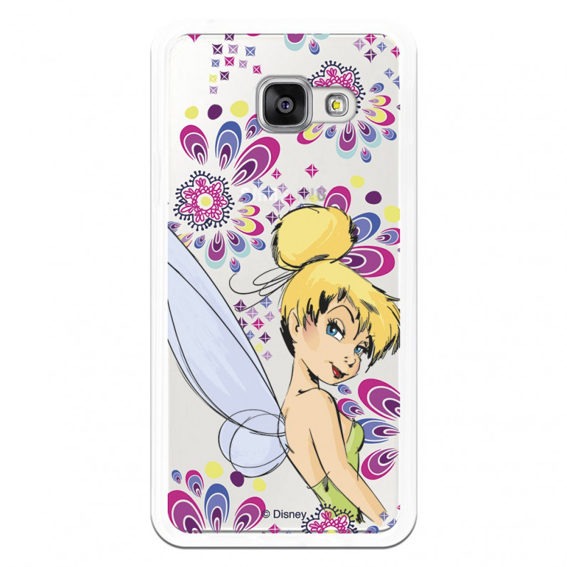 Carcasa Oficial Disney Campanilla Flores Transparente para Samsung Galaxy A3 2016 - Peter Pan- La Casa de las Carcasas