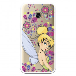 Carcasa Oficial Disney Campanilla Flores Transparente para Samsung Galaxy A3 2017 - Peter Pan- La Casa de las Carcasas