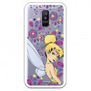 Carcasa Oficial Disney Campanilla Flores Transparente para Samsung Galaxy A6 Plus 2018 - Peter Pan- La Casa de las Carcasas