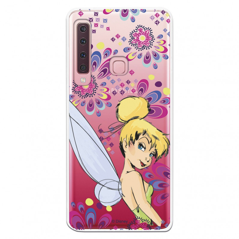 Carcasa Oficial Disney Campanilla Flores Transparente para Samsung Galaxy A9 2018 - Peter Pan- La Casa de las Carcasas