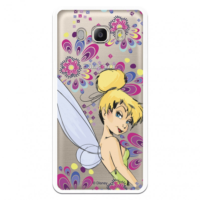 Carcasa Oficial Disney Campanilla Flores Transparente para Samsung Galaxy J5 2016 - Peter Pan- La Casa de las Carcasas