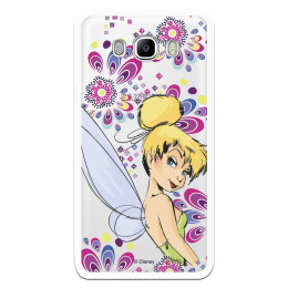 Carcasa Oficial Disney Campanilla Flores Transparente para Samsung Galaxy J7 2016 - Peter Pan- La Casa de las Carcasas