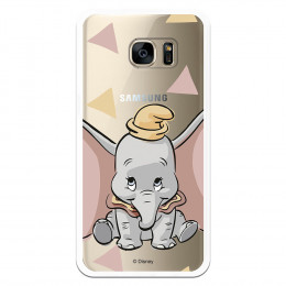 Carcasa Oficial Disney Dumbo silueta transparente para Samsung Galaxy S7 Edge - Dumbo- La Casa de las Carcasas