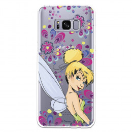 Carcasa Oficial Disney Campanilla Flores Transparente para Samsung Galaxy S8 - Peter Pan- La Casa de las Carcasas