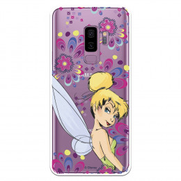 Carcasa Oficial Disney Campanilla Flores Transparente para Samsung Galaxy S9 Plus - Peter Pan- La Casa de las Carcasas