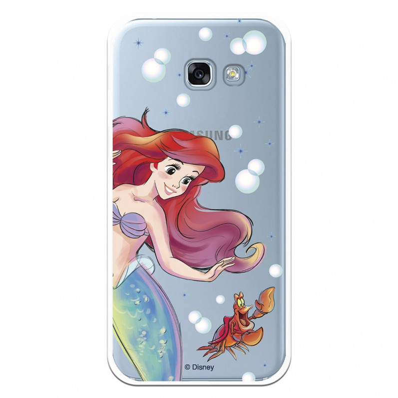 Carcasa Oficial Disney Sirenita y Sebastián Transparente para Samsung Galaxy A5 2017 - La Sirenita- La Casa de las Carcasas