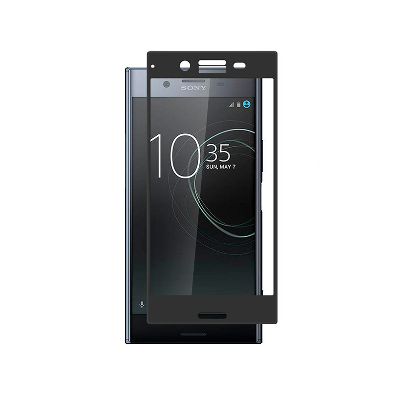 Komplettes schwarzes gehärtetes Glas für Sony Xperia XZ Premium