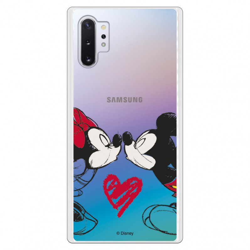 Funda para Samsung Galaxy Note 10 Plus Oficial de Disney Mickey y Minnie Beso - Clásicos Disney