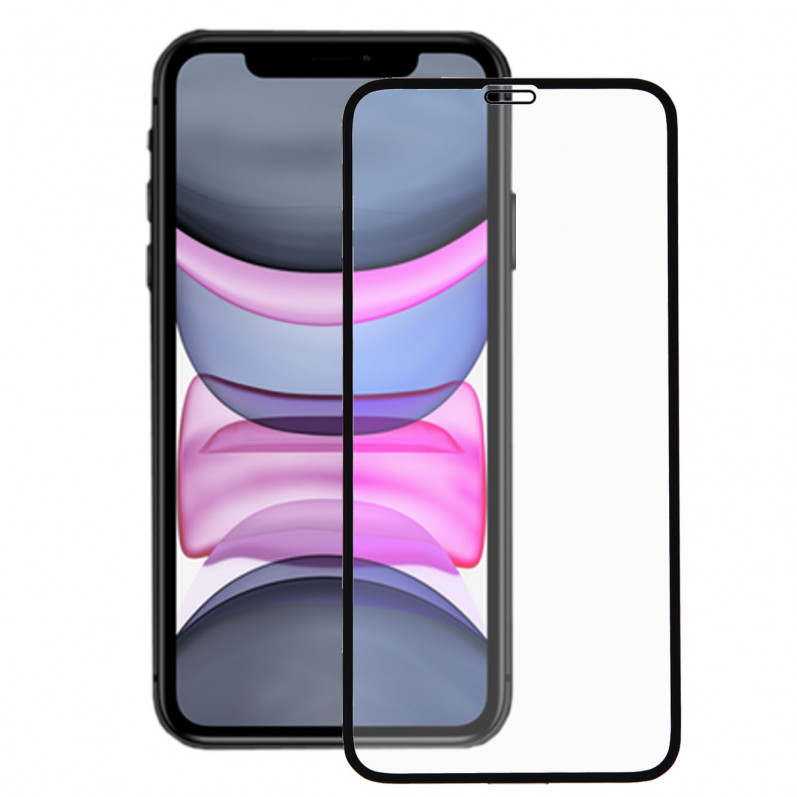 Komplettes schwarzes gehärtetes Glas für iPhone 11
