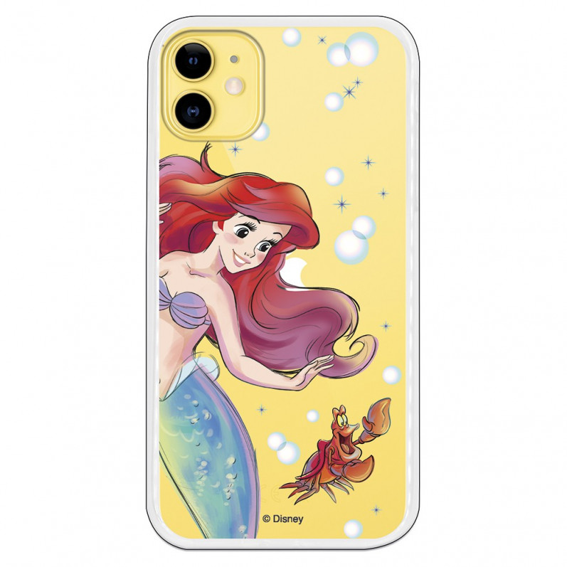 Funda para iPhone 11 Oficial de Disney Ariel y Sebastián Burbujas - La Sirenita