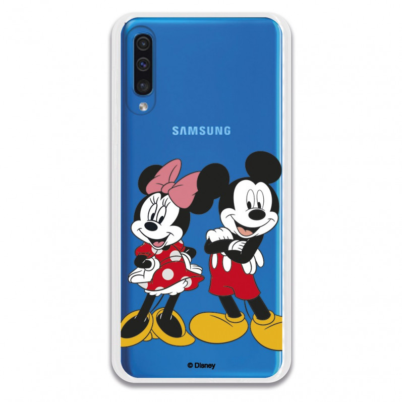 Funda para Samsung Galaxy A50 Oficial de Disney Mickey y Minnie Posando - Clásicos Disney