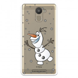 Funda para Bq Aquaris U Plus Oficial de Disney Olaf Transparente - Frozen