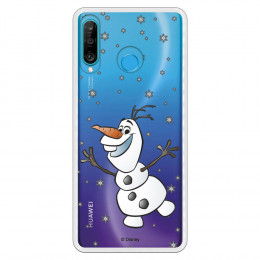 Funda para Huawei P30 Lite Oficial de Disney Olaf Transparente - Frozen