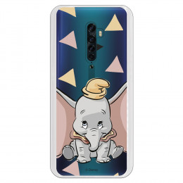 Funda para Oppo Reno 2  Oficial de Disney Dumbo Silueta Transparente - Dumbo