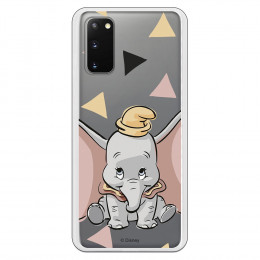 Funda para Samsung Galaxy S20 Oficial de Disney Dumbo Silueta Transparente - Dumbo